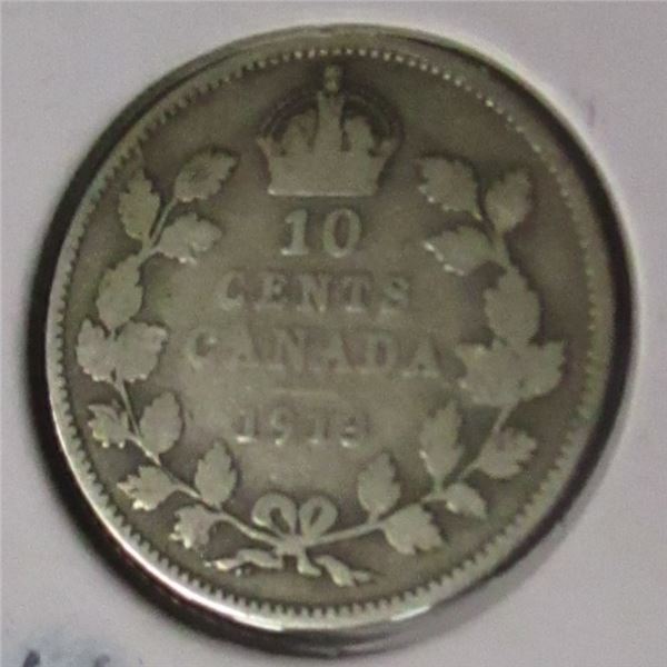 1913 CANADA KING GEORGE V SILVER DIME