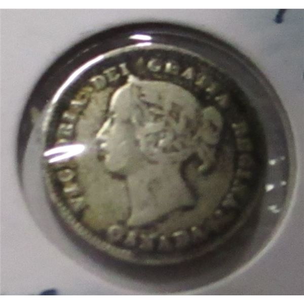 1900 VICTORIAN (FINE) CANADA SILVER FIVE CENT