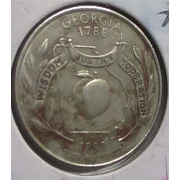 1788 - 1999 WISDOM/JUSTICE USA GEORGIA QUARTER