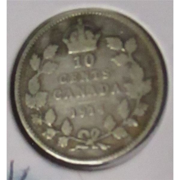 1914 CANADA KING GEORGE V SILVER DIME