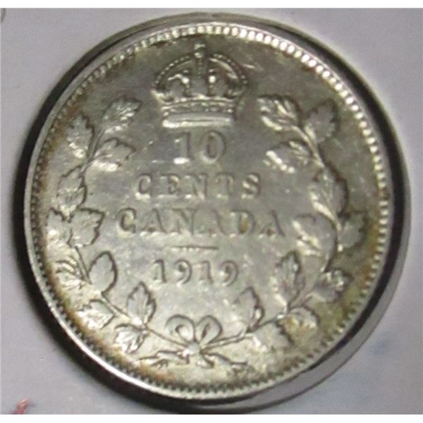 1919 CANADA KING GEORGE V SILVER DIME