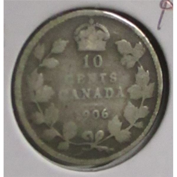 1906 CANADA KING EDWARD VII SILVER DIME