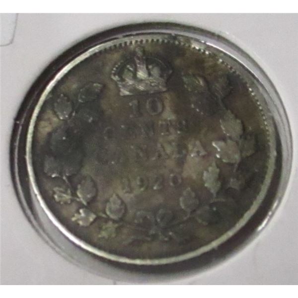 1920 CANADA KING GEORGE V SILVER DIME