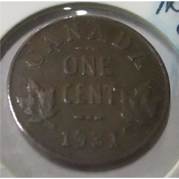1931 CANADA KEY DATE KING GEORGE V PENNY
