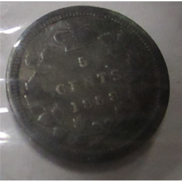 1858 CANADA VICTORIAN KEY DATE SILVER FIVE CENT