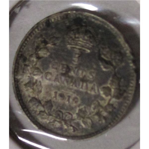 1919 CANADA KING GEORGE V SILVER FIVE CENT
