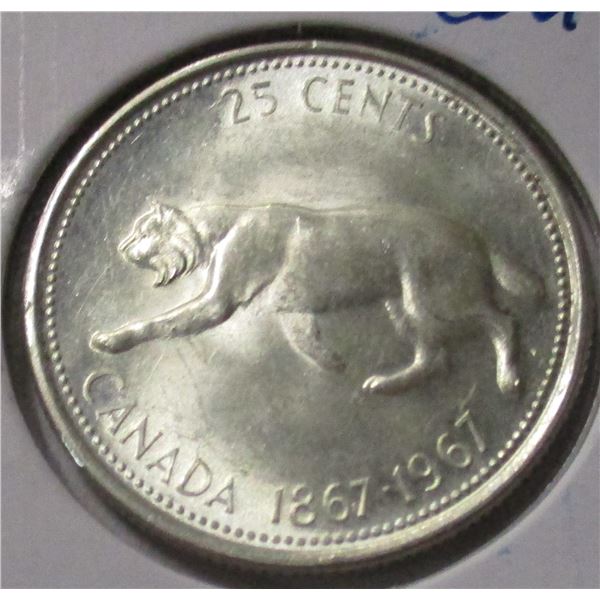 1967 CANADA COUGAR CENTENNIAL SILVER QUARTER