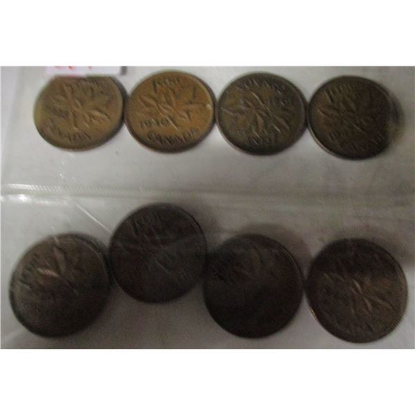 1938, 1940, 1941, 1943, 1944, 1945, 1946, 1947 LAST OF KING EDWARD VI CANADA PENNIES
