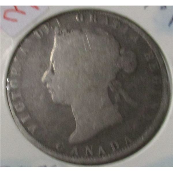 1872H CANADA VICTORIAN SILVER HALF DOLLAR