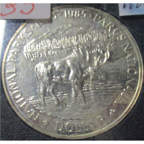 1985 PROOF CASED NATIONAL PARKS SILVER DOLLAR
