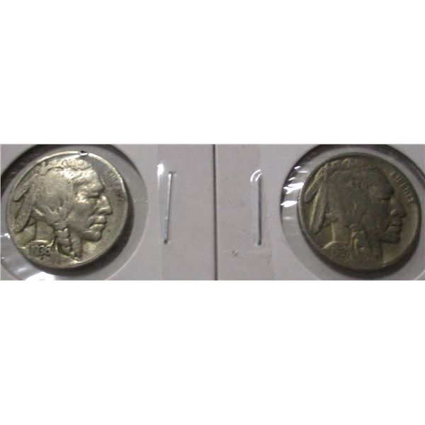 1936 & 1937 USA INDIAN HEAD NICKEL