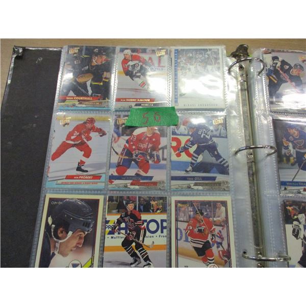 COLLECTABLE:  BINDER OF ASSORTED NHL CARDS