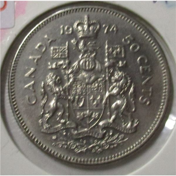 1974 CANADA UNCIRCULATED HALF DOLLAR