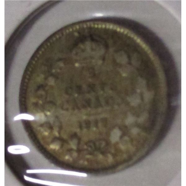 1917 CANADA KING GEORGE V SILVER FIVE CENT