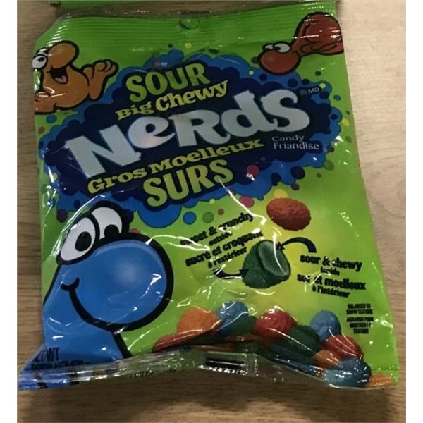 SHELF PULLS (AS IS):  CHEWY SOUR NERDS (9 BAGS X 170G) - CASE