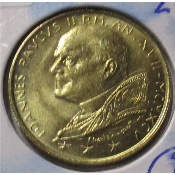 L-200 CITY OF VATICAN POPE PAUL II CH/BU MINT COIN