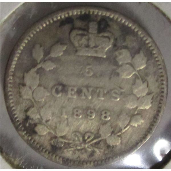 1898 CANADA VICTORIAN SILVER FIVE CENT