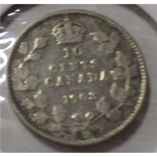 1903 H CANADA KING EDWARD VII SILVER DIME