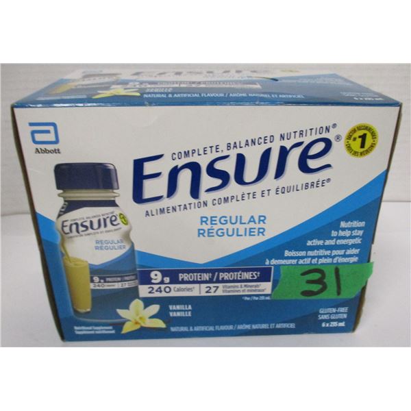 REGULAR VANILLA ENSURE (6 BOTTLES X 235 ML) - BOX