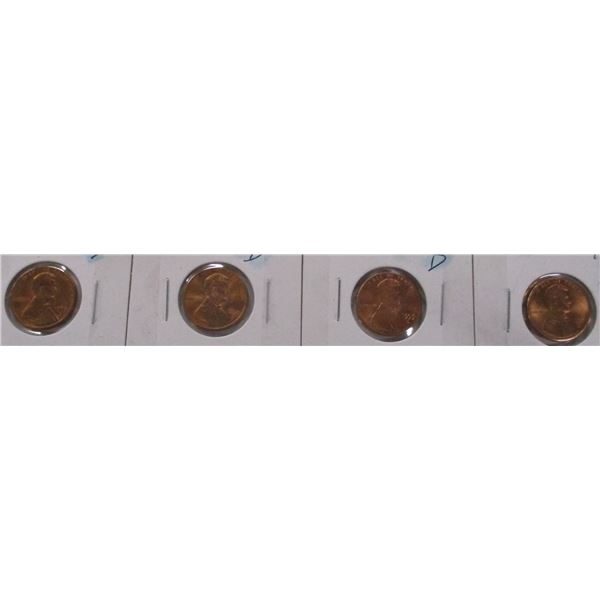 1993, 1994, 1995, 1997 DENVER UNCIRCULATED LAST OF USA LINCOLN PENNIES