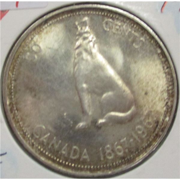 1867 - 1967 CANADA WOLF SILVER HALF DOLLAR