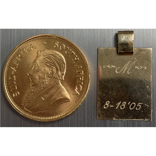 1983 Krugerrand Gold Coin and Pendant