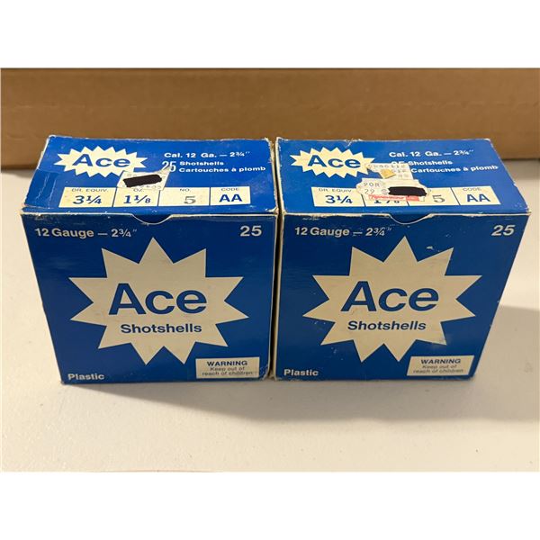 12ga 2-3/4"  No. 5 Ace Shotshells - 2 Boxes