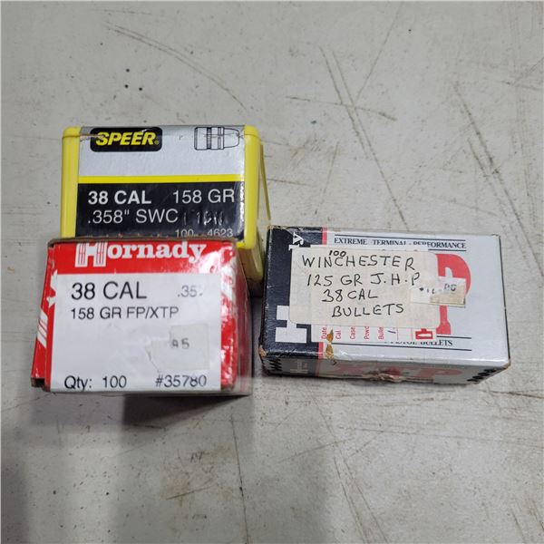 .38 Cal (.358) Bullets  3 Boxes