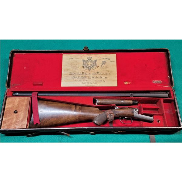 Holland & Holland Single Shot Rifle in 32-40 caliber. Cased.