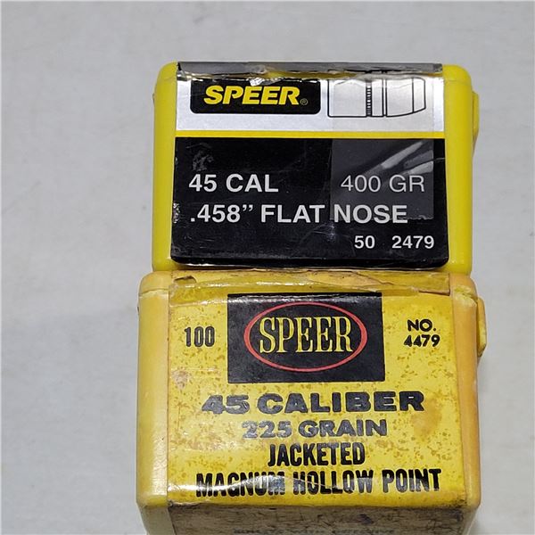 .45 caliber Speer Jacketed Bullets