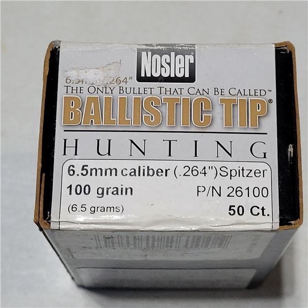 6.5mm Caliber (.264") 100gr  Nosler RDF Ultra High BC Match Bullets