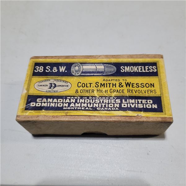.38 S&W CIL Dominion Collectible Ammo 18 Cartridges