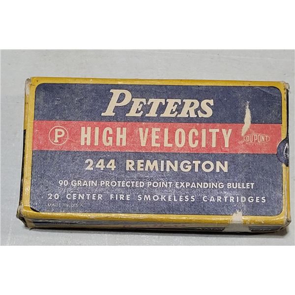 .244 Remington 90 gr  Peters Collectible B0x & Ammo