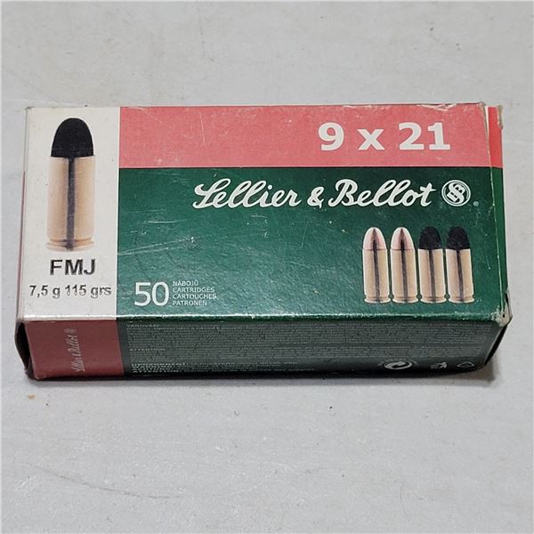 9x21mm 115gr FMJ Sellier Bellot Factory Ammo
