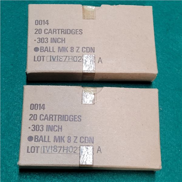 .303 British Ball MK 8 Z CDN Ammo 40 Cartridges