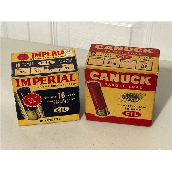 12 Gauge Shotshells and Empty Cases in Collectors Boxes