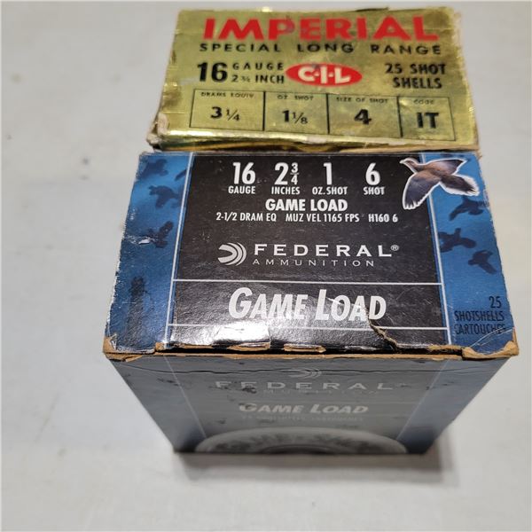16g Factory Federal Shotshells & Box of 16g Mixed Ammo