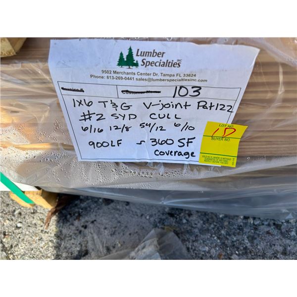 1  X  6  T&G  V-Joint  #2  SYP  12/8'  6/10'  54/12'  6/16'  350 SFT Coverage