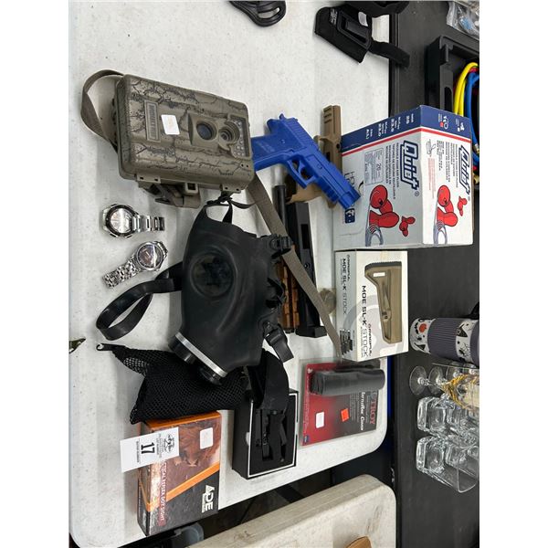 Moultire Wild Life Camera, Gun Stock, Ear Plugs, Safety Mask, Site/Watches