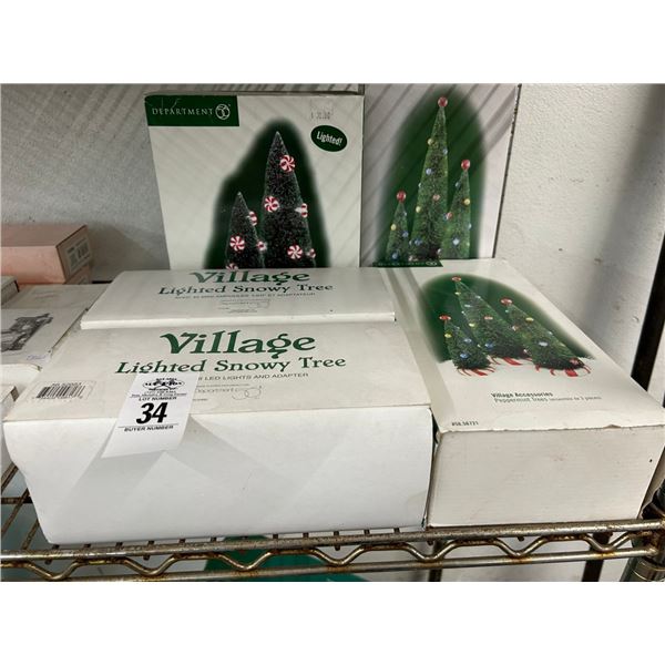 5-Dept. 56 Village Snowy Tree Set - 5 X $