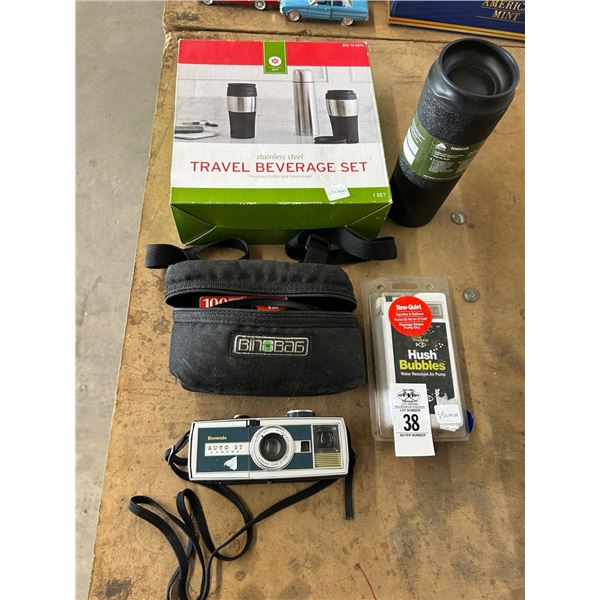 Vintage Cameras, Small Air Pump, Beverage Set, Tumbler
