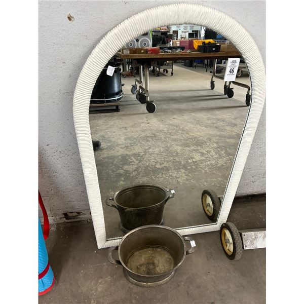 Arched Wall Mirror, Metal Bucket - No Shipping