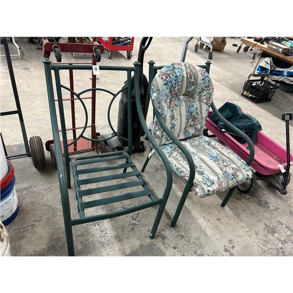 Green Alum. Patio Armchairs - Pair