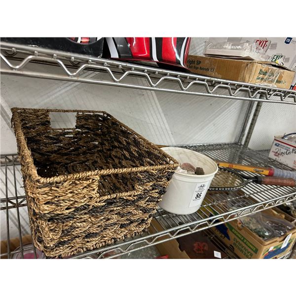 Tennis Rackets, Basket, Bucket w/Sea Shells