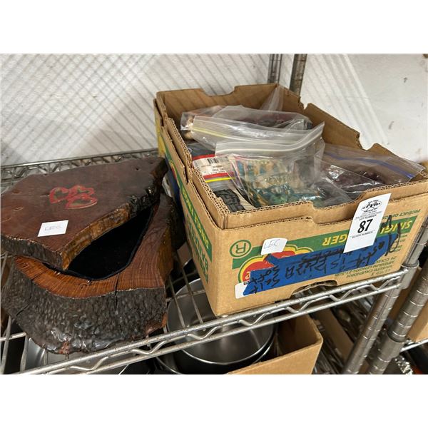 Hardwood Cut Keepsake Box, Box w/Asst. Fishing Lures