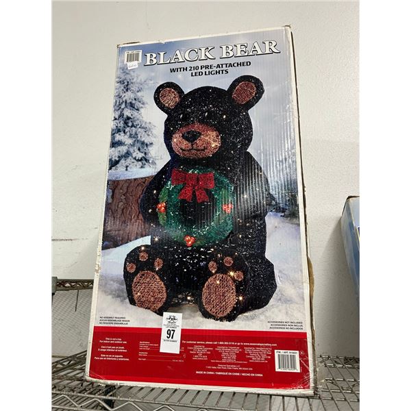 Black Holiday Lighted Bear Lawn Décor