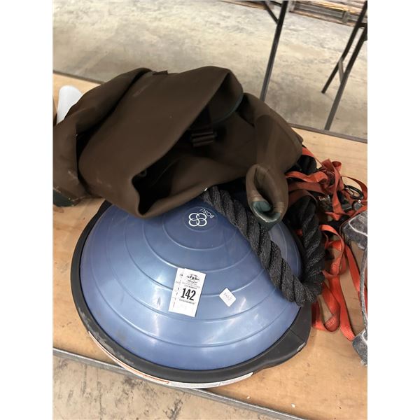 Wet Suit, Large Black Rope, Exercise Stepper, Ratchet Straps