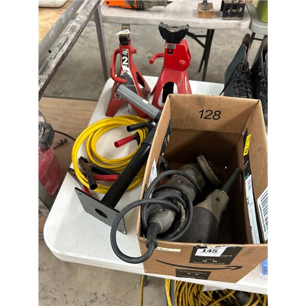 Electric Grinder, Orbital Sander, Jumper Cables, Jack Stands, Clamp
