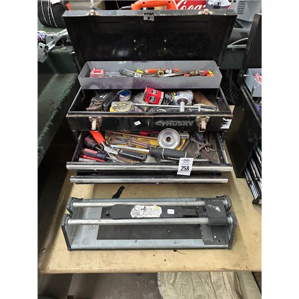 Husky Toolbox w/Tools, Tile Cutter