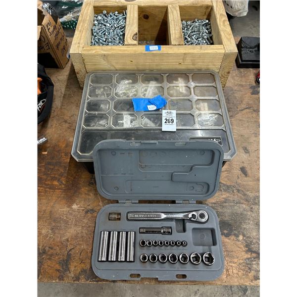 Socket Set, Bin w/Hardware/Cable Connectors